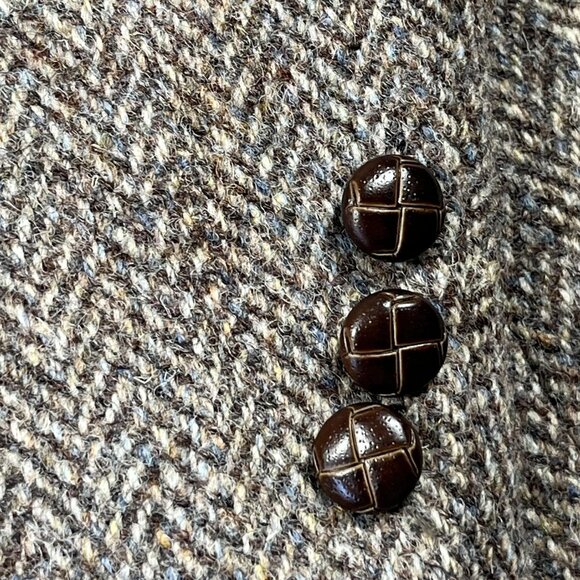 Harris Tweed Blazer Mens 44 Short Brown Herringbone Wool Hand Woven Scotland - Picture 15 of 16